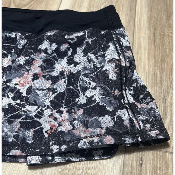 Lululemon Pace Rival Black Bloom Spring Floral Skirt - Size 10 - Picture 4 of 16